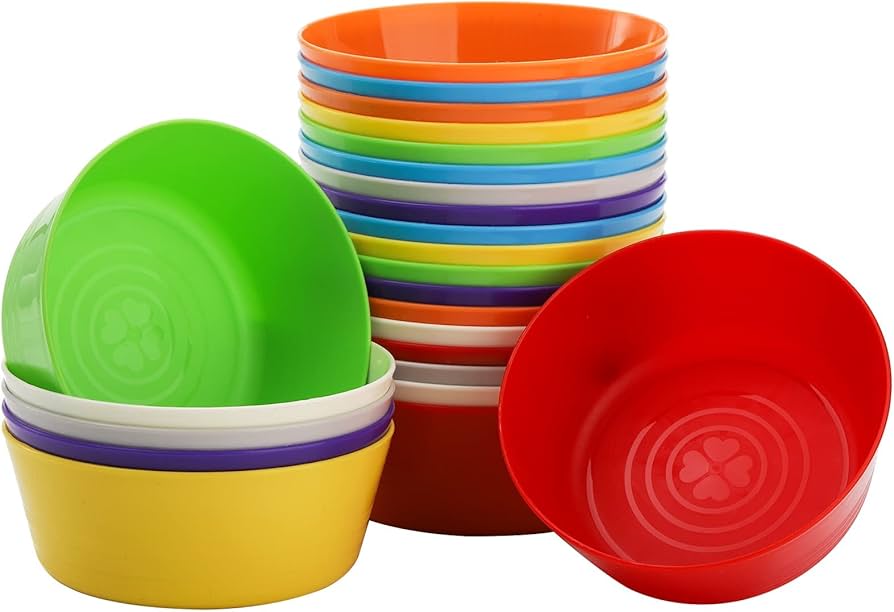 Amazon.co.jp: Frcctre 子供用プラスチックボウル 24個パック 11オンス