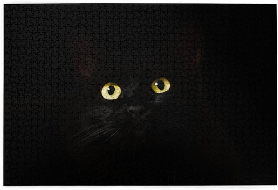 Amazon.co.jp: パズル おしゃれ かわいい 黒猫 猫柄 木製 1000ピース