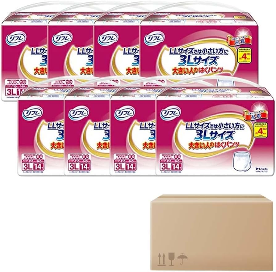 Amazon | 無地ダンボール リフレ 大きい人のはくパンツ 3Lサイズ 14枚