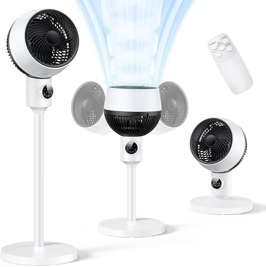 Amazon | サーキュレーター 360度首振り 【2025強風＆節電・1台多役
