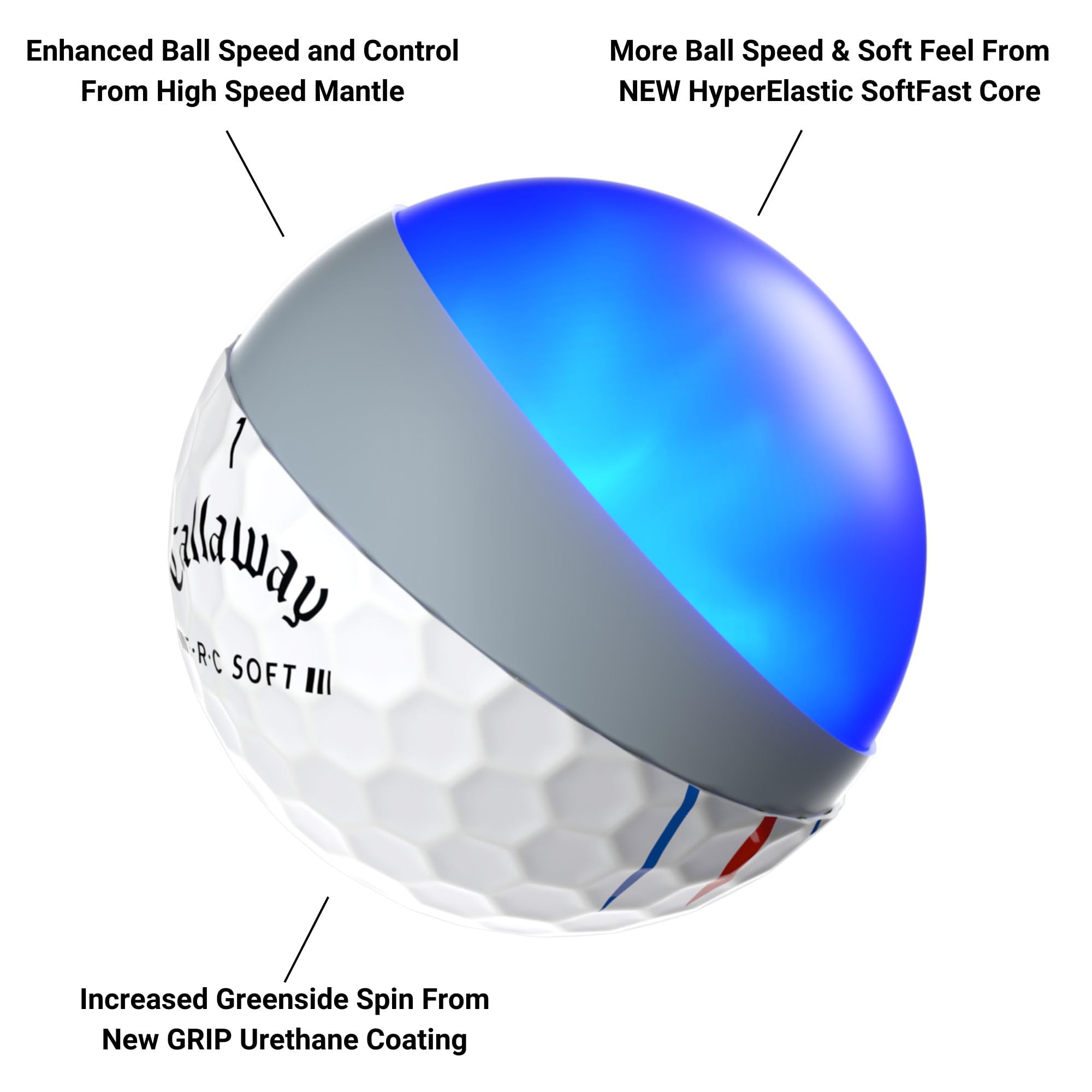 Amazon.co.jp: Callaway Golf ERCソフトゴルフボール(ホワイトトリプル