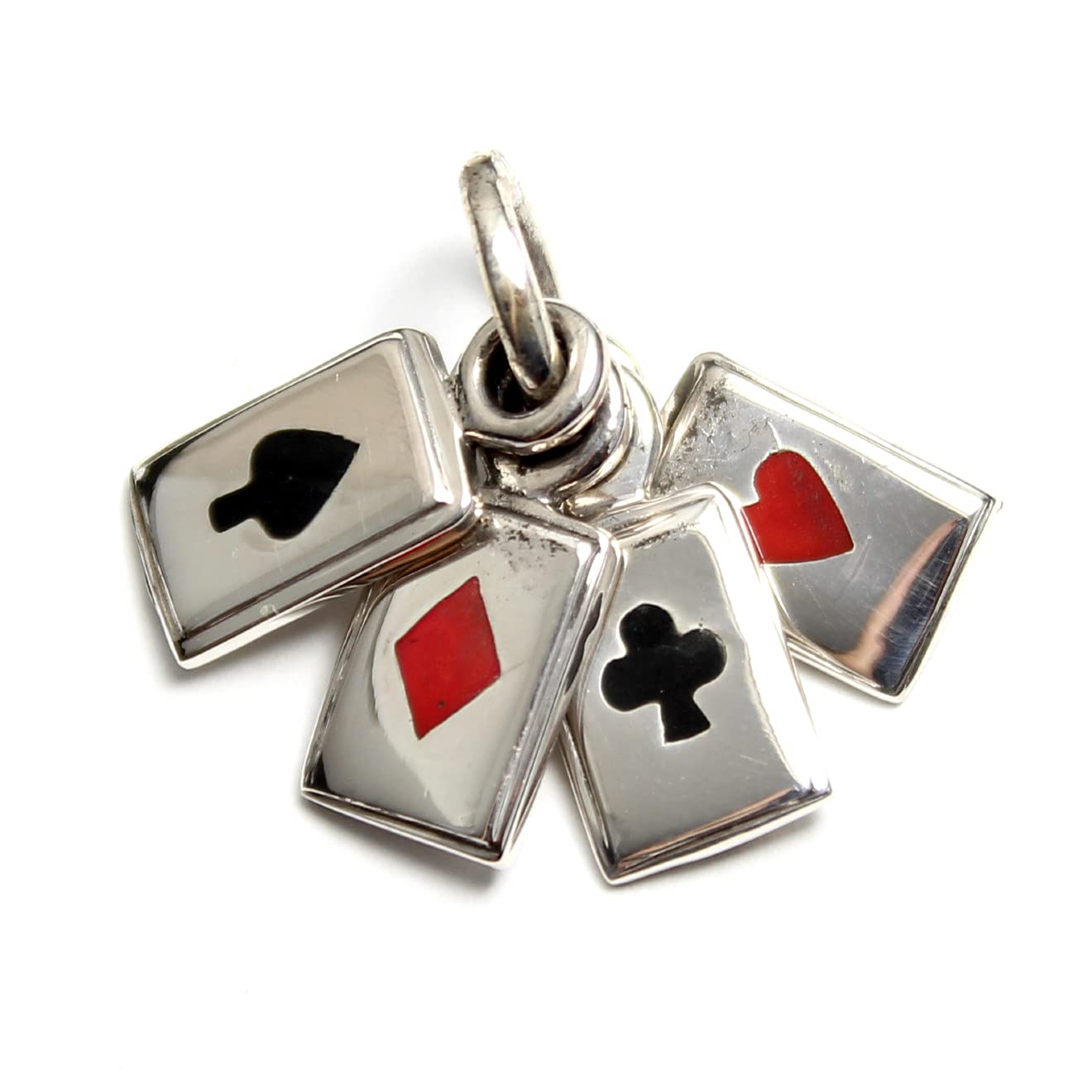 Amazon | トランプ柄 ハート スペード ダイヤ クローバー ペンダント