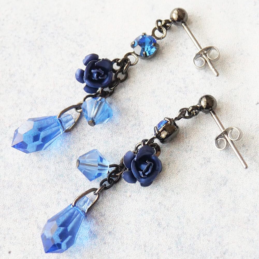 Amazon | ガンメタ 青薔薇 ブルー ローズ ピアス | ピアス 通販