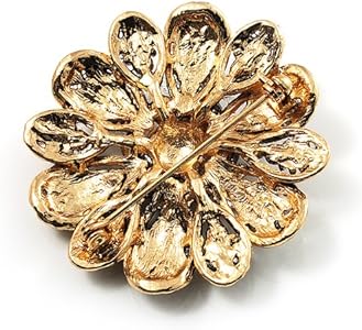 Amazon | ヴィンテージスワロフスキークリスタル花柄ブローチ