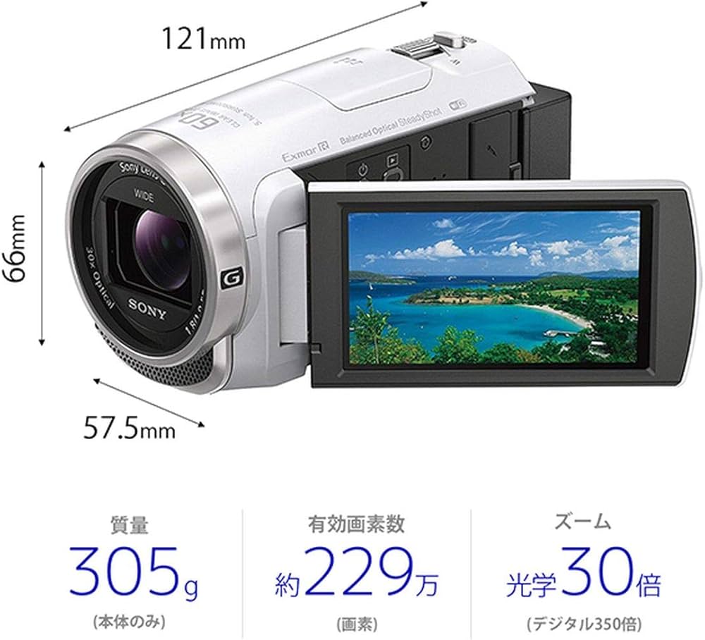 Amazon | SONY(ソニー) ビデオカメラ Handycam HDR-CX680 ホワイト