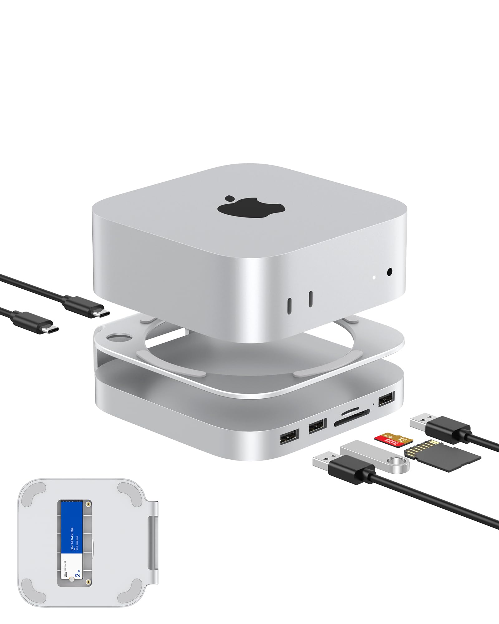 Amazon.com: GEWOKLIY Mac mini M4 Dock, Aluminum Mac mini Stand and