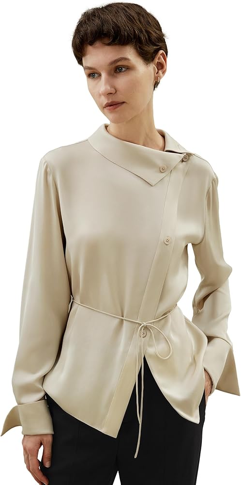 LilySilk Womens Pure Silk Shirt Ladies 22MM Mulberry Silk Waist