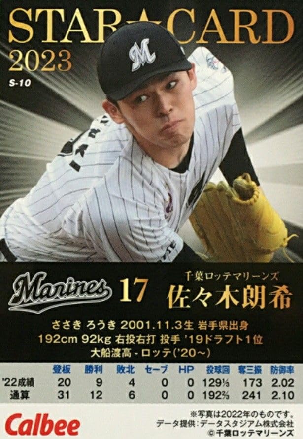 Amazon.co.jp: ☆佐々木朗希 金箔サイン入りスターカード 2023