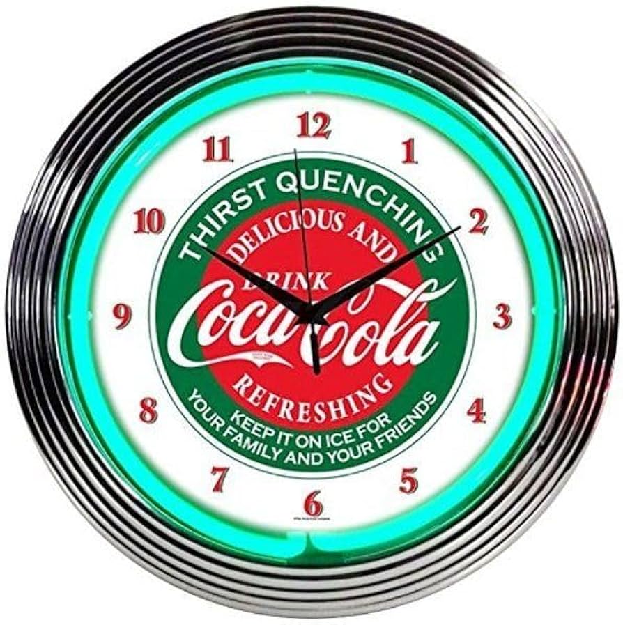 Amazon.co.jp: コカ・コーラ ネオン クロック レトロ 壁掛時計 [並行