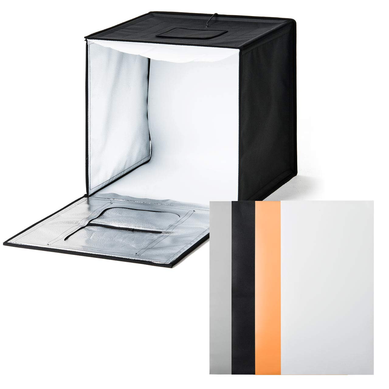 Amazon | サンワダイレクト 撮影ボックス 60cm 折りたたみ ライト付き