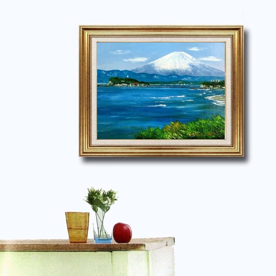 F4「親不知海岸」油絵 絵画 風景画 油彩画 アート F4「親不知海岸