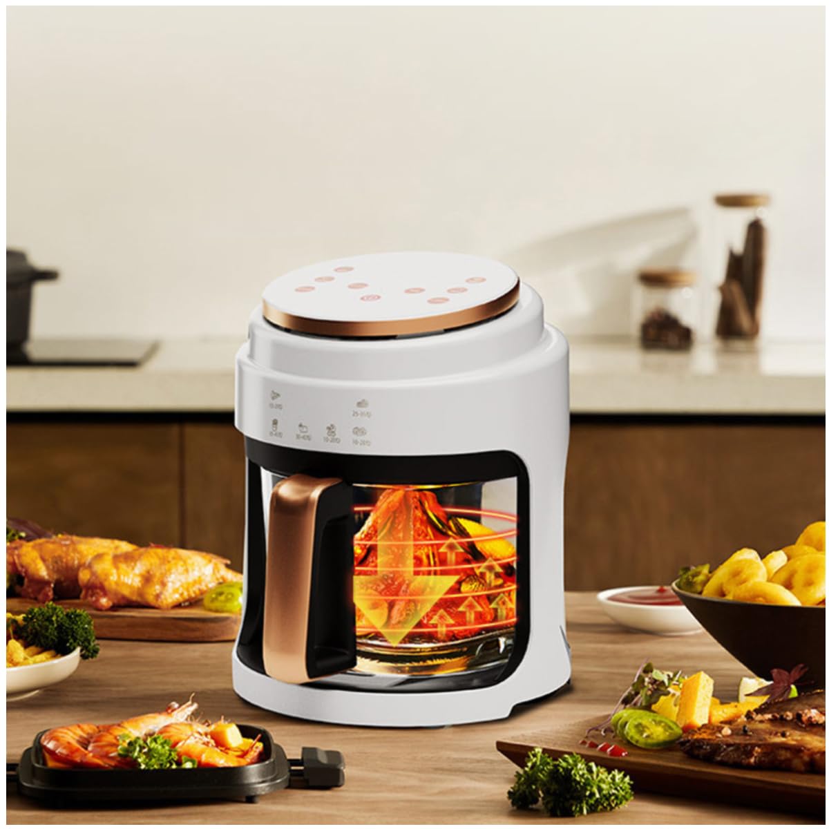 Amazon.co.jp: ノンフライヤー 4.0L大容量 電気フライヤー 可視化 エア