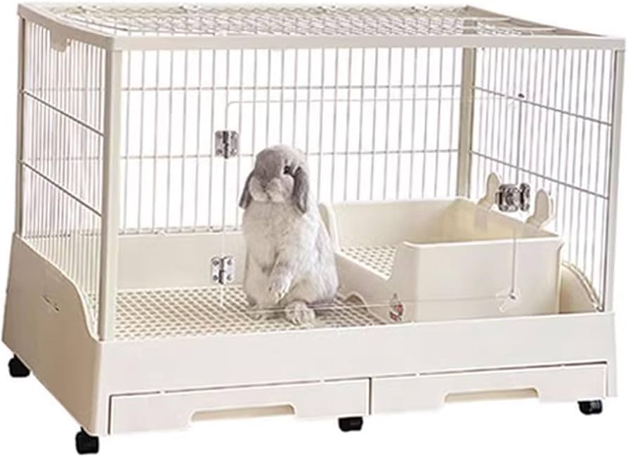 Amazon.co.jp: ウサギケージ 4輪付きアクリル板が見える兎ケージ 猫