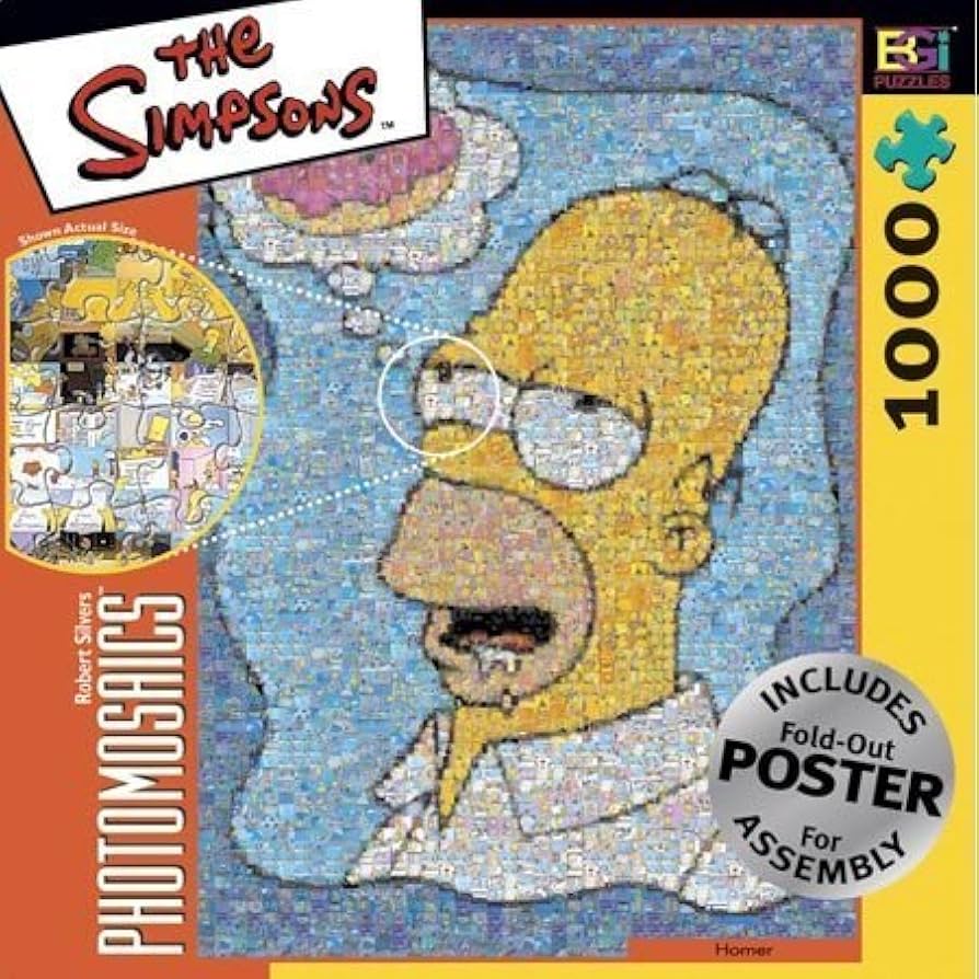 Amazon.com: Simpsons Photomosaic Homer with Donut Jigsaw Puzzle
