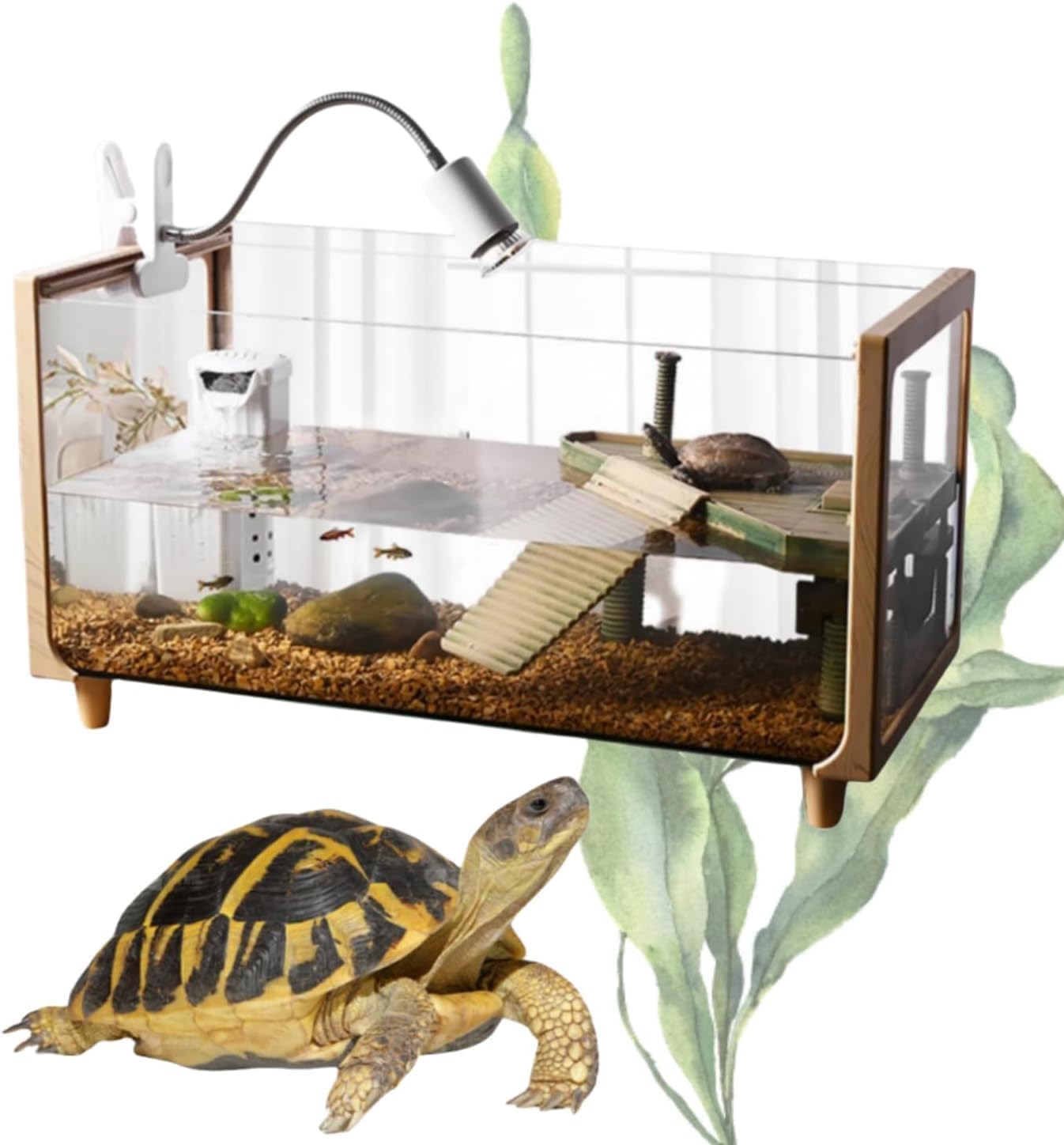 Amazon | JOGIO亀 リクガメ ケージ 大きい 透明 高精細ガラス 360