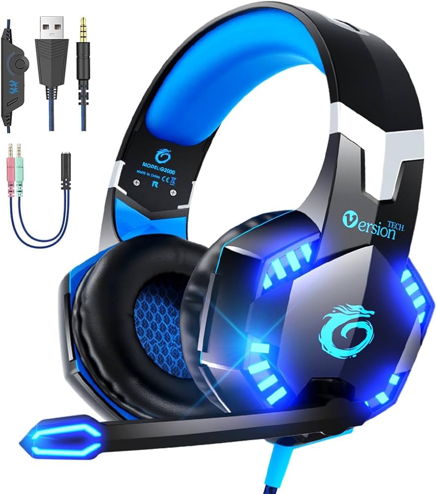 Amazon.co.jp: VersionTECH. ゲーミングヘッドセット PS4 ヘッドセット