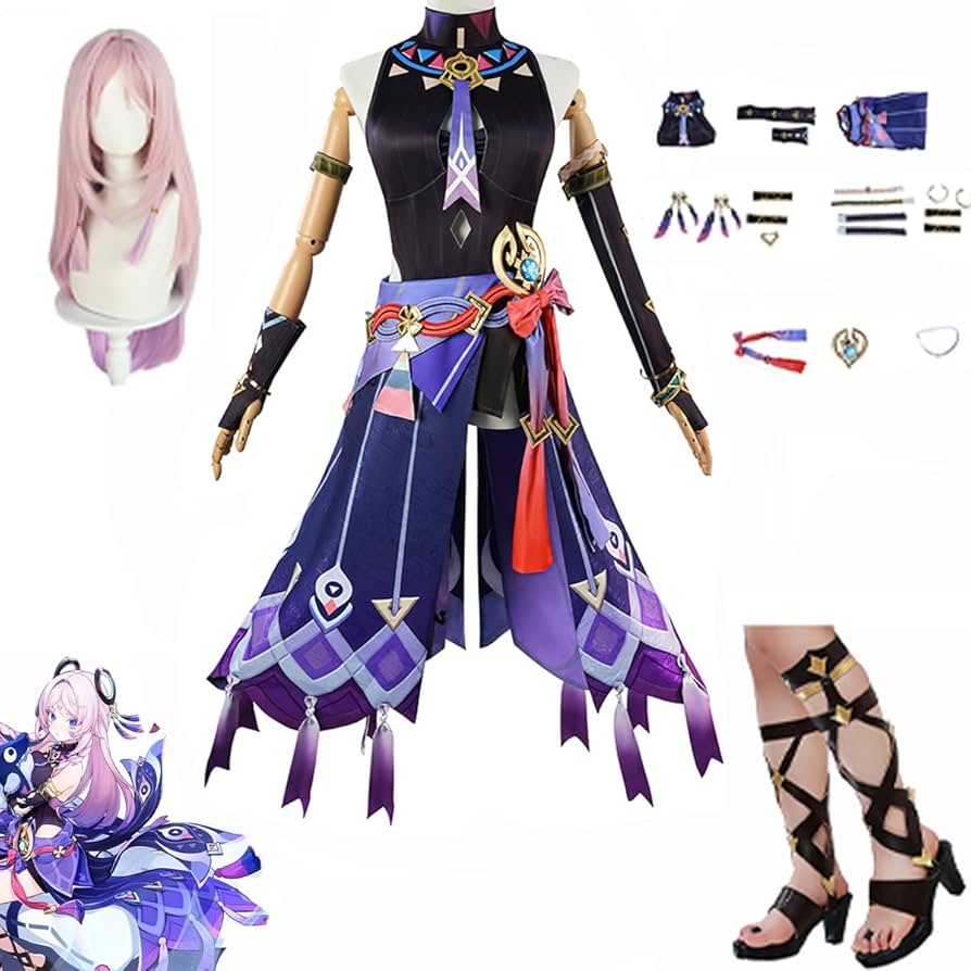 Amazon.co.jp: 原神 シトラリ コスプレ衣装 フルセット 靴+ウィッグ