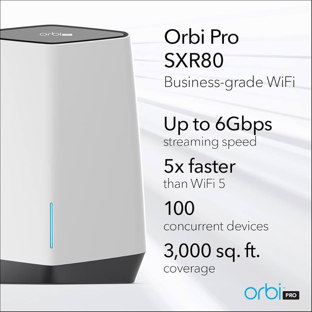 Amazon.com: NETGEAR Orbi Pro WiFi 6 Tri-Band Mesh Router (SXR80