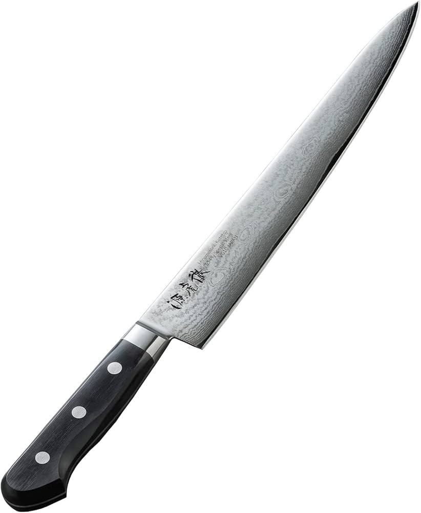 Amazon｜安田刃物 源虎徹 銀彩 ダマスカス 筋引き 240mm 日本製 包丁