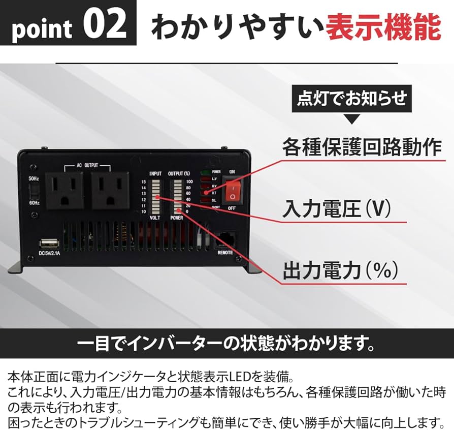 Amazon.co.jp: CLEZEED クレジード 正弦波インバーター 定格出力1500W