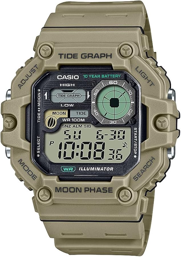Amazon.com: Casio WS-1700H Series | Illuminator Tide Graph Moon