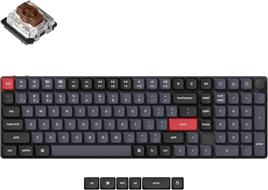 Amazon.com: Keychron K17 Pro Low-Profile QMK/VIA Custom Wireless