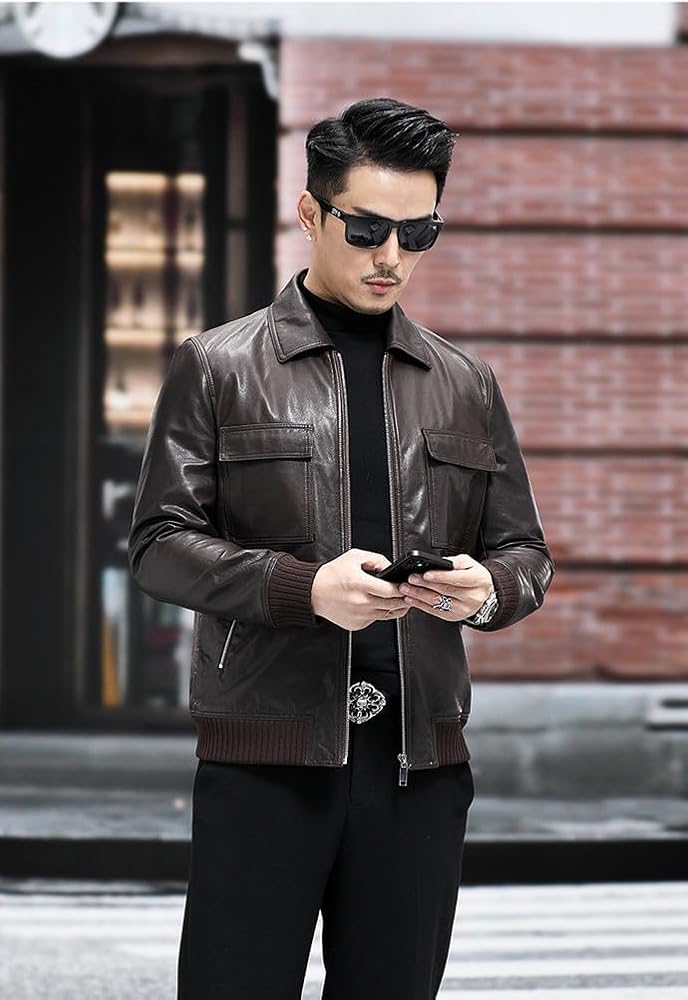 Amazon | [JINLUN] 革ジャン メンズ 本革 ライダースジャケット レザー