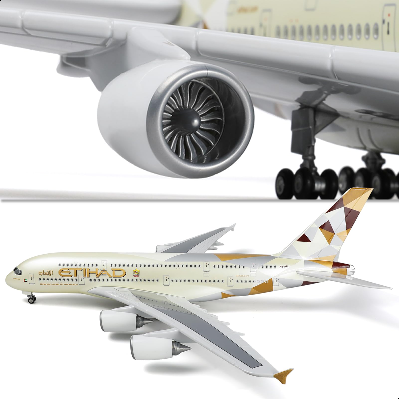 Amazon.co.jp: QIYUMOKE A380 1/160 大型飛行機モデル (全長18インチ