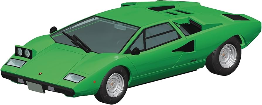 Amazon.com: Aoshima Lamborghini Countach LP400 (Green) 1:32 Scale