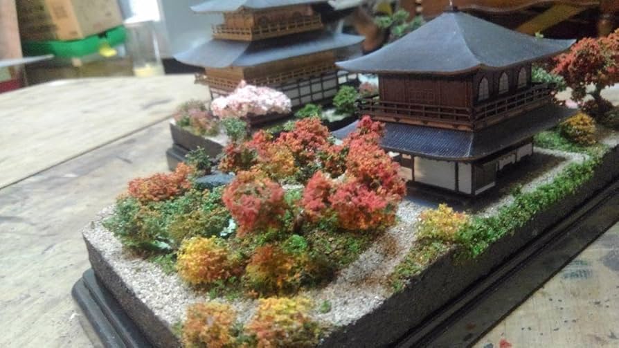 Amazon.co.jp: ミニチュア?プラモデル?1 150?お寺?銀閣寺ジオラマ