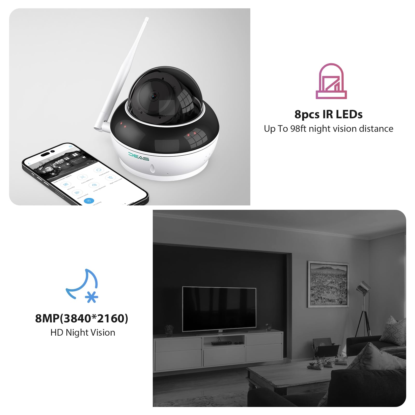 Amazon.com : SV3C 4K PTZ WiFi Wireless Dome Camera Outdoor