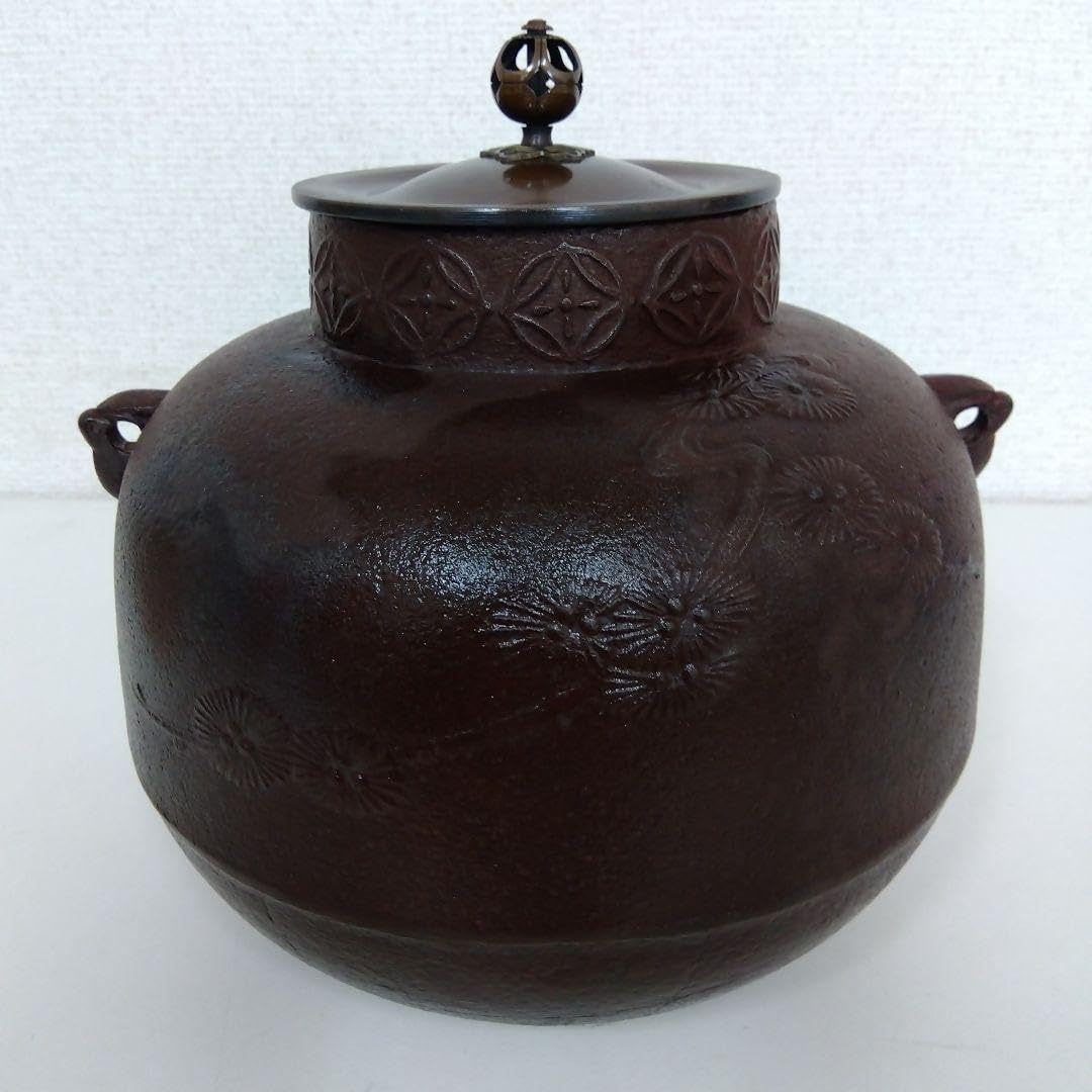 茶釜 高橋敬典造 唐松地紋 G64