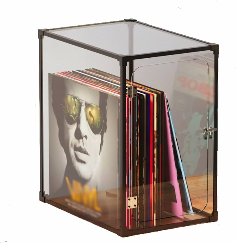 Amazon.co.jp: レコード保管ラック ビニールレコード収納箱、アルミ