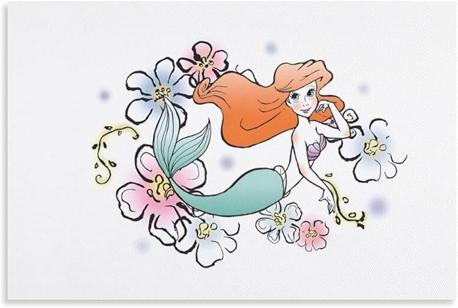 Amazon.co.jp: リトルマーメイド アリエル アートポスター 飾り絵