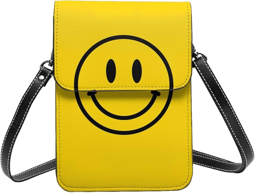 Amazon.co.jp: カラフル ニコちゃんマーク スマホポーチス 斜めがけ 縦