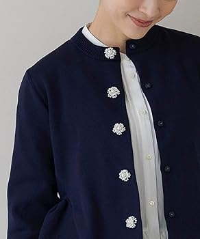 Amazon | [ソーノ] カーディガン オーナメントパール3Dレイヤード