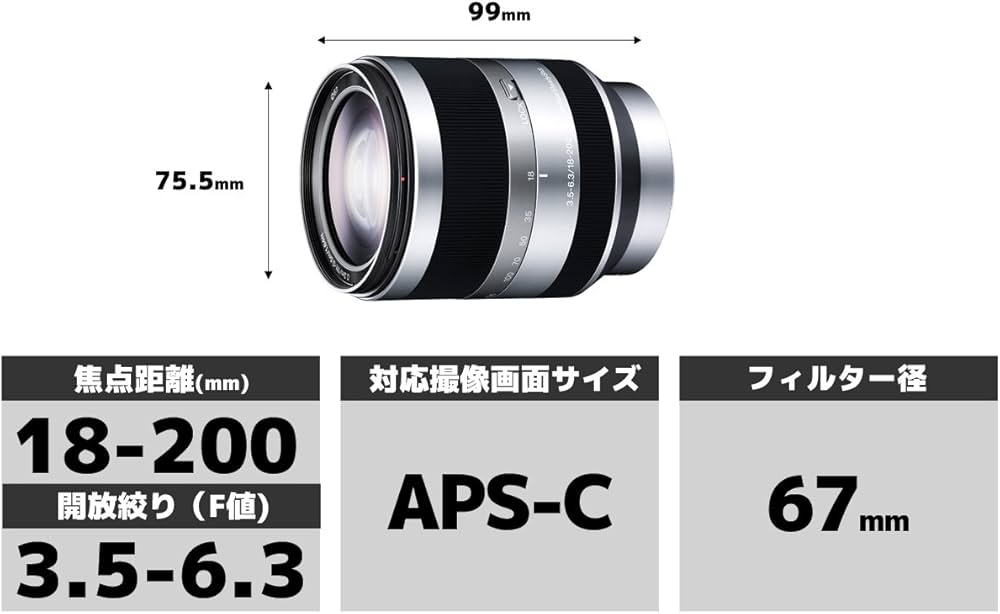 Amazon.co.jp: SONY 高倍率ズームレンズ E 18-200mm F3.5-6.3 OSS