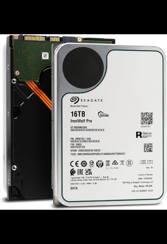 Seagate IronWolf Pro, 16TB, Internal Hard Drive, NAS, CMR, 3.5