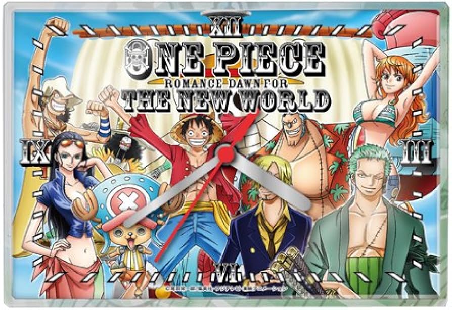 Amazon.co.jp: ワンピース レイヤークロック ヨコ型 新世界編 ブルー