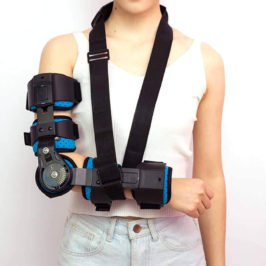 Amazon.co.jp: 肘装具、肘関節サポート調整可能腕装具 腕の骨折固定に