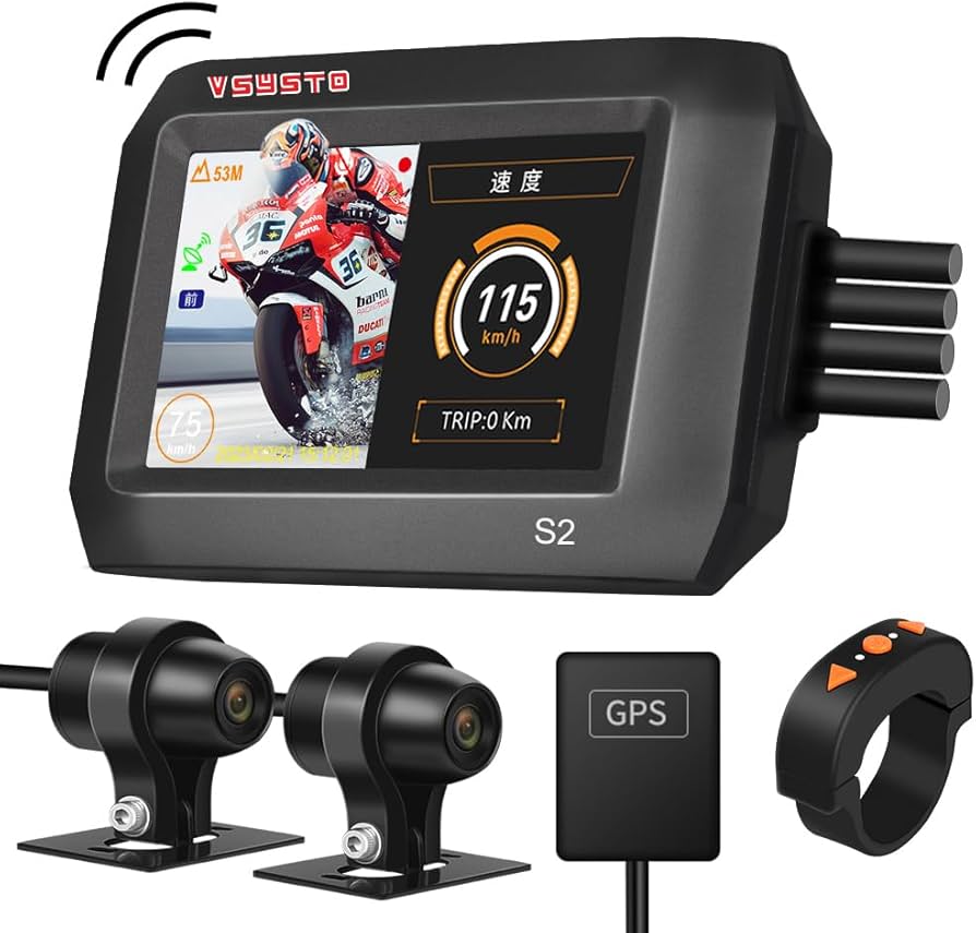 Amazon.co.jp: VSYSTO バイク用ドライブレコーダー 前後カメラ 防水