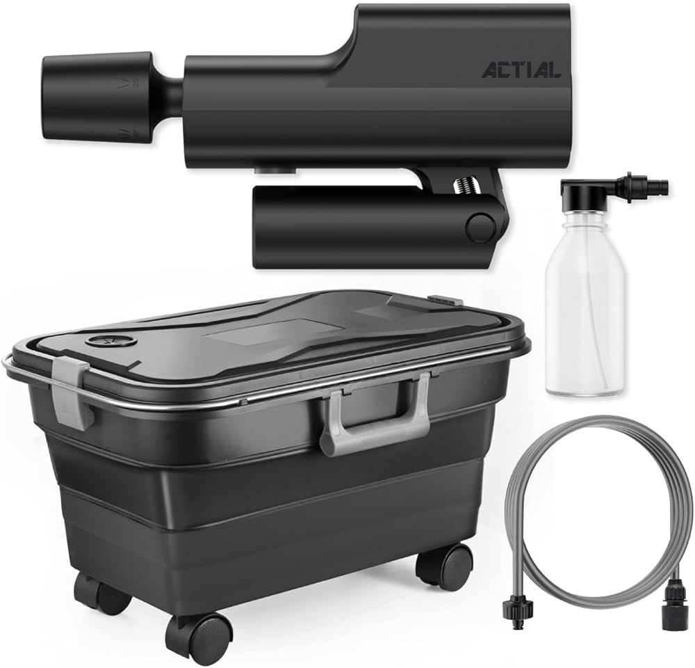 Amazon | ACTIAL コードレス高圧洗浄機 家庭用 折りたたみ収納ボックス