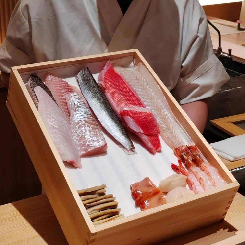 Amazon.co.jp: Flixxa 寿司ネタケース 大 ネタ箱 目皿 寿司ネタ入れ