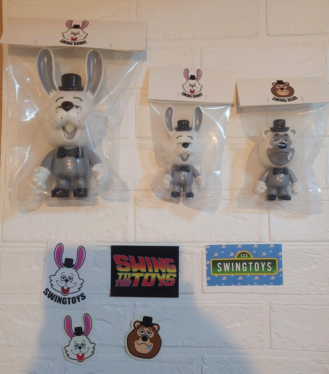 Amazon.co.jp: SWINGTOYS SWING BUNNY モノクロ ソフビ3点セット