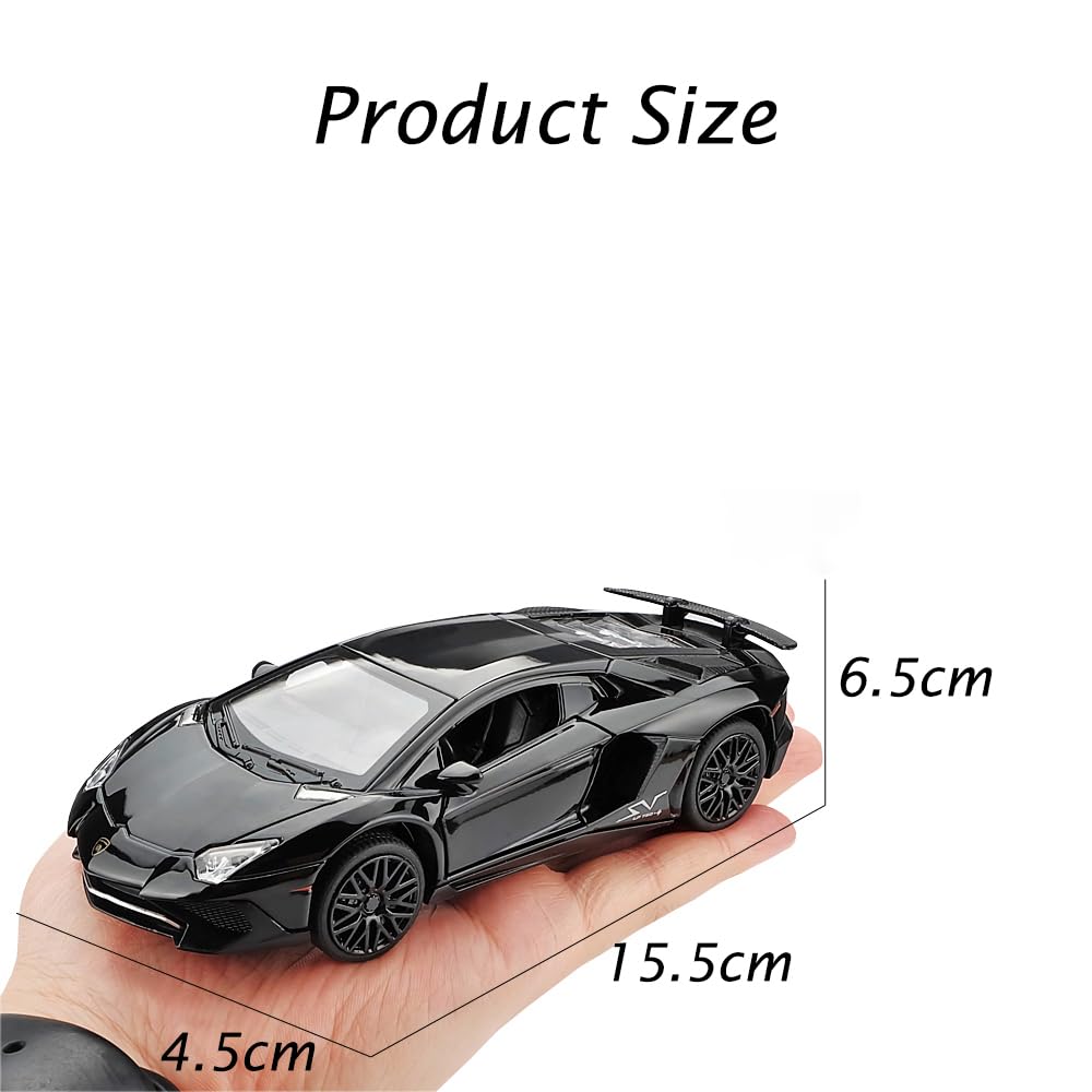 Amazon.com: iLooboo Alloy Collectible Black Aventador Toy Car