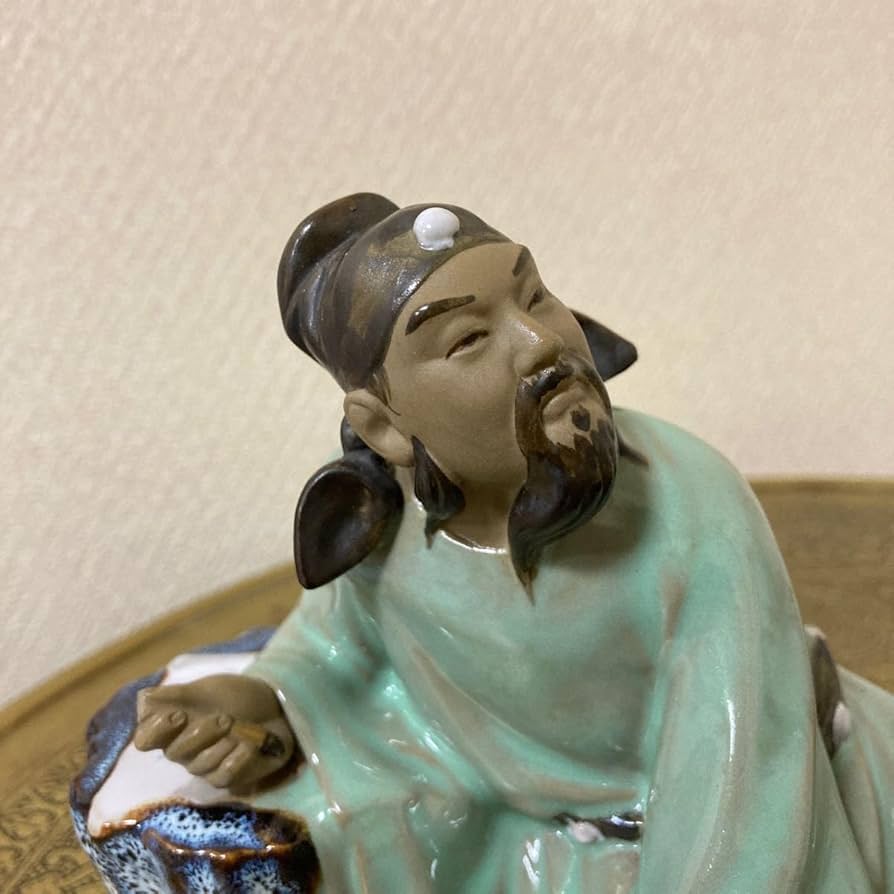 中国 石湾窯 瓢箪に乗っている人物 送料込み250326 中国 石湾窯 瓢箪に