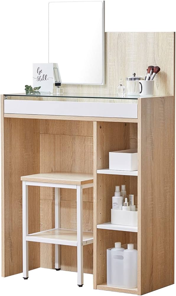 Amazon｜LOWYA ロウヤ ドレッサー 鏡台 メイク台 チェア付き