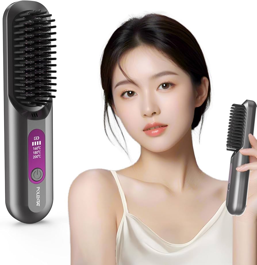 Amazon.co.jp: ヒートブラシ コードレス ブラシ型ヘアアイロン