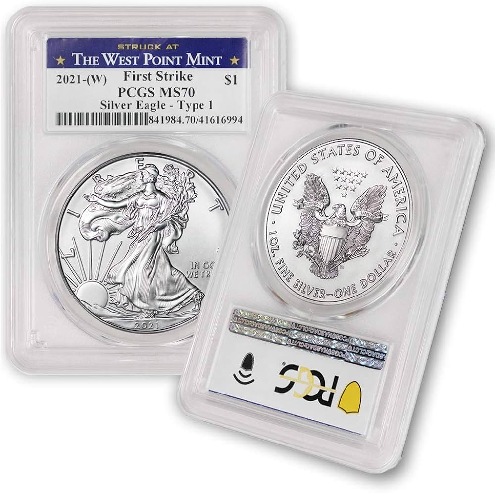 2021 (W) 1 oz American Silver Eagle Coin MS-70 (Heraldic Eagle T-1