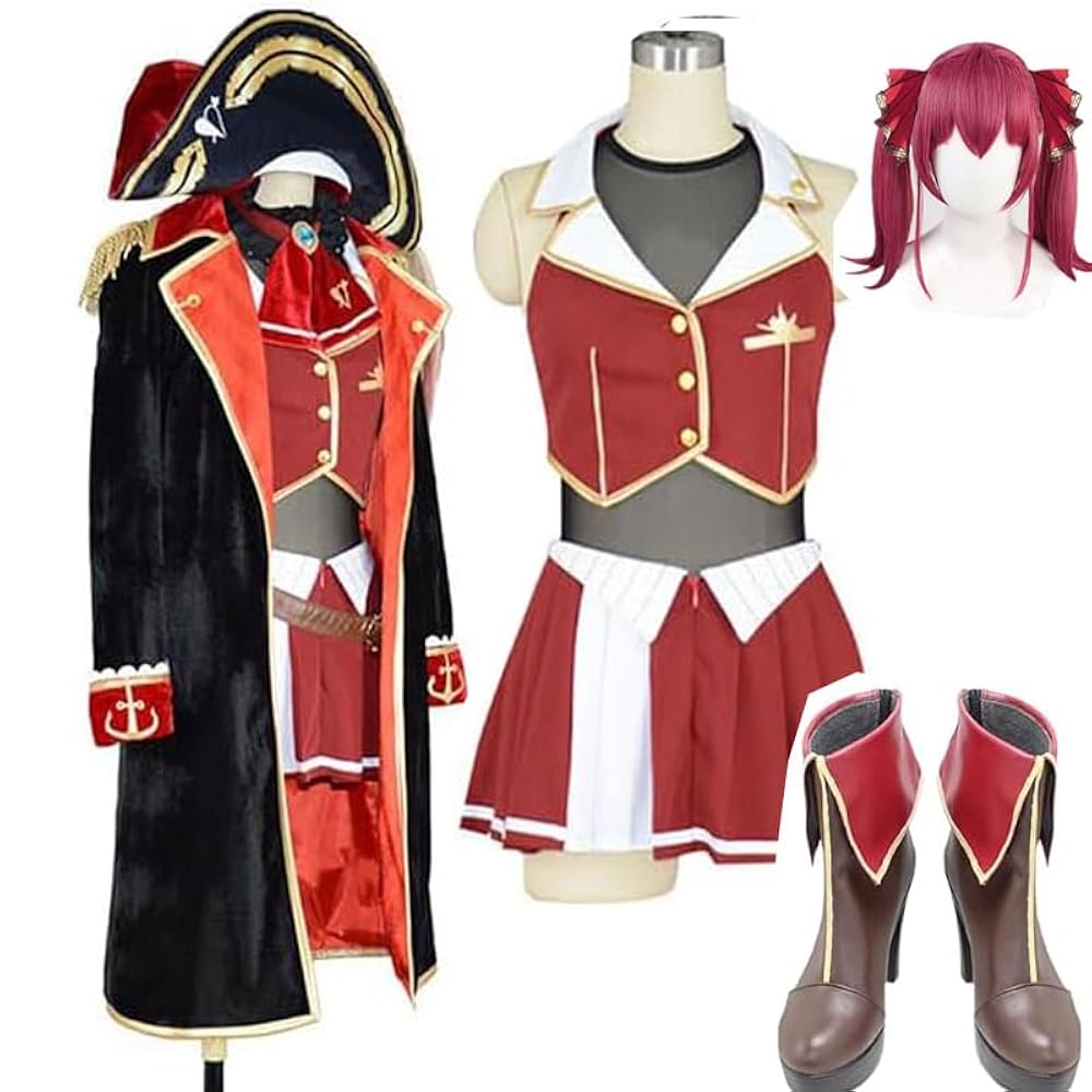 週末値引き ホロライブ 宝鐘マリン ソロライブ衣装 女性L ウィッグ込